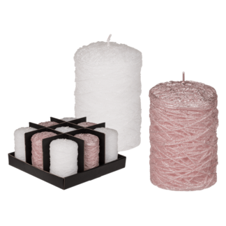 Pillar candle, with glitter ,