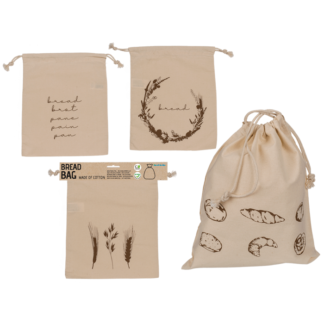Cotton bread bag, ca. 35 x 29 cm,