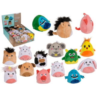 Reversible Animals with carabiner, ca. 9 cm,