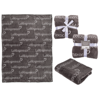Grey coloured comfort blanket, Lieblingsmensch,