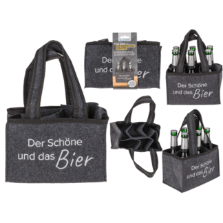 Felt Bottle Bag with 6 compartments,