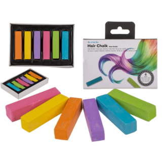 Hair chalk, ca. 4 cm, 6 colours ass. set
