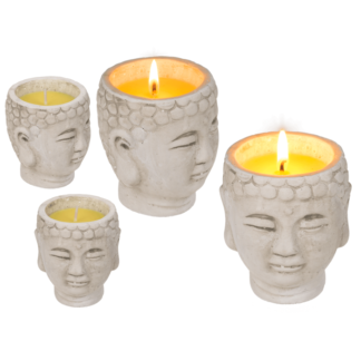 Citronella candle in buddha pot,