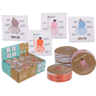 Magic cotton towel, octopus,