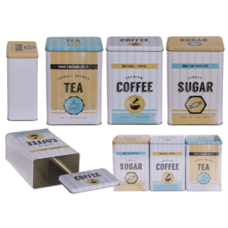 Rectangular tin box, Yellow-Blue,