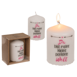 Pillar candle, Du bist meine kleine perfekte Welt,