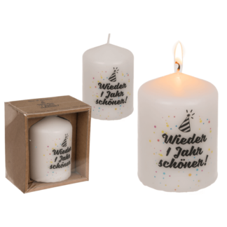 Pillar candle. Wieder ein Jahr schöner,