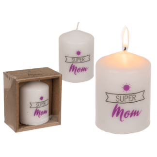 Pillar candle, Super Mom,