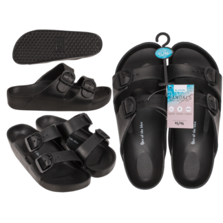 Men sandals, black, size 45/46,