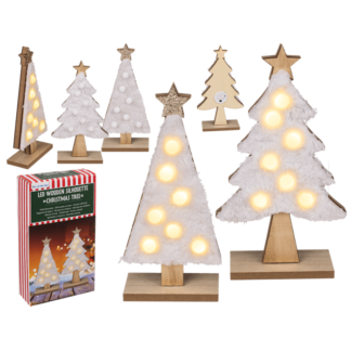 Wooden silhouette, Christmas Tree, with LED