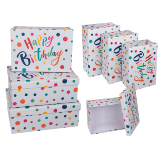 light grey colored paper gift box, Happy Birthday,