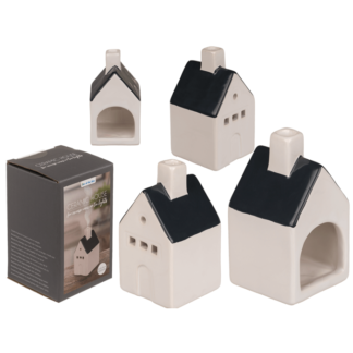 Ceramic house for incense cones/tea lights