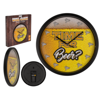 Wall clock, Time for Beer, D: ca. 29 cm,
