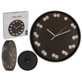Wall clock, Dices, D: ca. 30,5 cm,