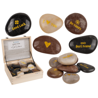 Worry stone with english wording,