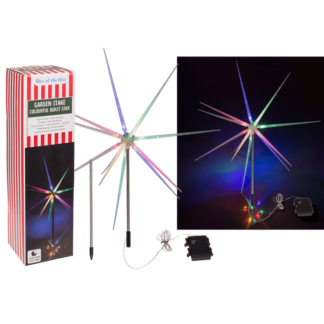 Garden Stake, Burst Star, with 14 LED, colourful,