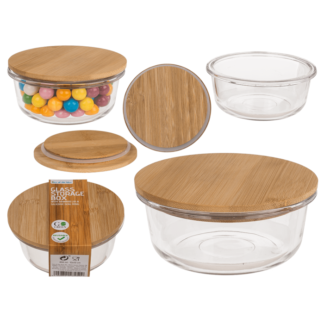 Glass storage box, for  410 ml, ca. 14 x14 cm,