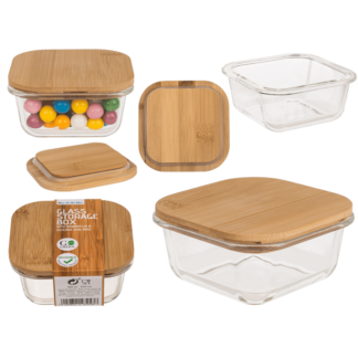 Glass storage box, for 360  ml, ca.12 x 12 cm,