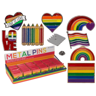 Metal pin, pride, ca. 3 cm, 8-assorted,