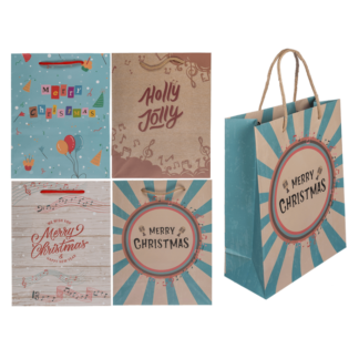 Paper gift bag, Retro Christmas,