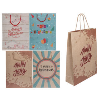 Paper gift bag, Retro Christmas,