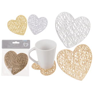 PVC Coaster, Heart, ca. 11 x 11 cm,