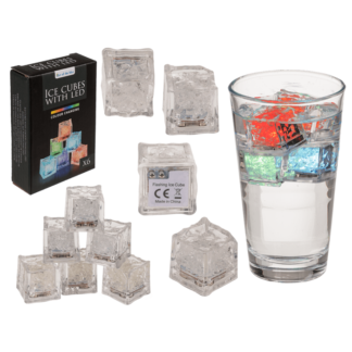 Plastic ice cube with LED, colour changing,