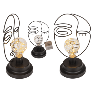 Black metal decoration lamp with 10 LED, Face,