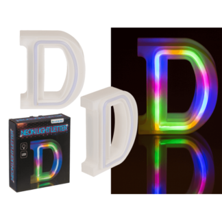 Neon Light Letter, D,  Height: 16 cm, for