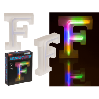 Neon Light Letter, F,  Height: 16 cm, for