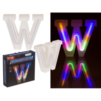 Neon Light Letter; W, Height: 16 cm, for