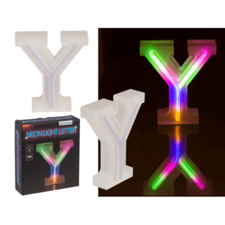 Neon Light Letter; Y, Height: 16 cm, for