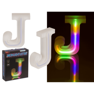 Neon Light Letter; J, Height: 16 cm, for