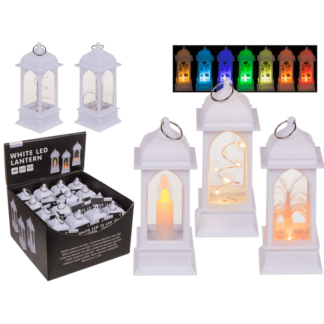 White plastic lantern with LED,