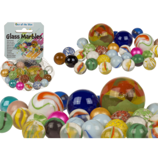 Glass marbles, multicoloured ass.,