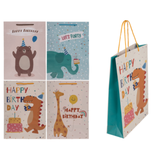 Paper gift bag, Birthday animals,