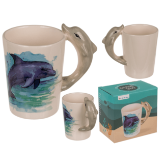 Stoneware mug,Dolphin,11 x 8,5 cm,300 ml