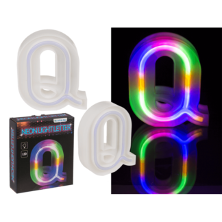Neon Light Letter, Q, Height: 16 cm, for