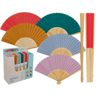 Fan, Summer mix, 21 cm, bamboo,