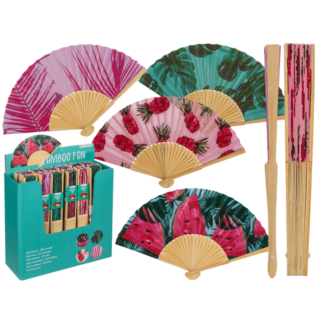 Fan, Tropical, 21 cm, bamboo,