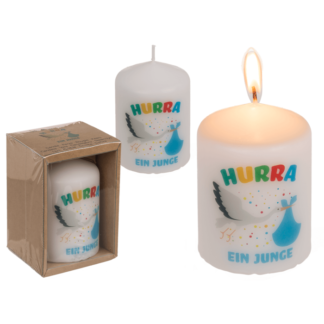 Pillar candle, Hurra ein Junge,