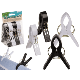 Big beach towel clips, black & white,