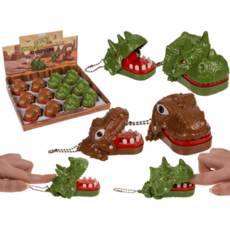 Metal keychain, Biting Dinosaur & Dragon,