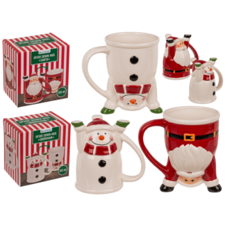 Mug, Santa & Snowman,