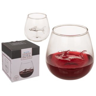 Stemless Wine Glass, Shark, approx. 7,5 x 10,5 cm,