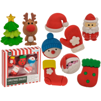 Christmas erasers "Collectibles", set of 5,