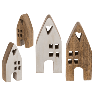 Decoration wooden house 7 x 4 x 15 cm,