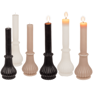 Taper candle with wax base, classic chic,