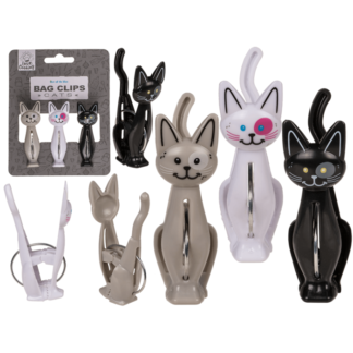 Bag clips, cats, 7 cm,