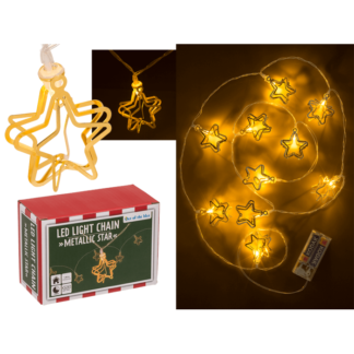 3D LED light chain, Metallic Stars,